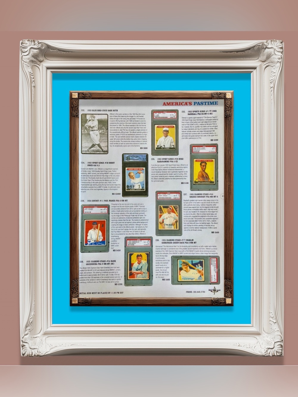 Vintage Sports Card Collage Catalog Page Print - Ruth Ty Cobb Duke Kahanamoku